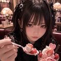 渋顔でいちごパフェ🍓🍨 3枚目