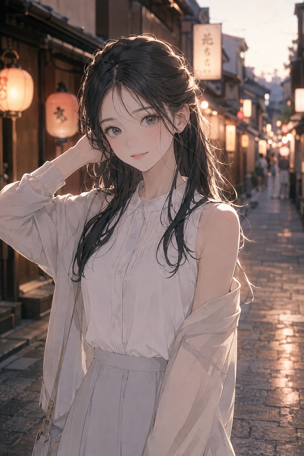 夕灯りの路地で、きみを思う