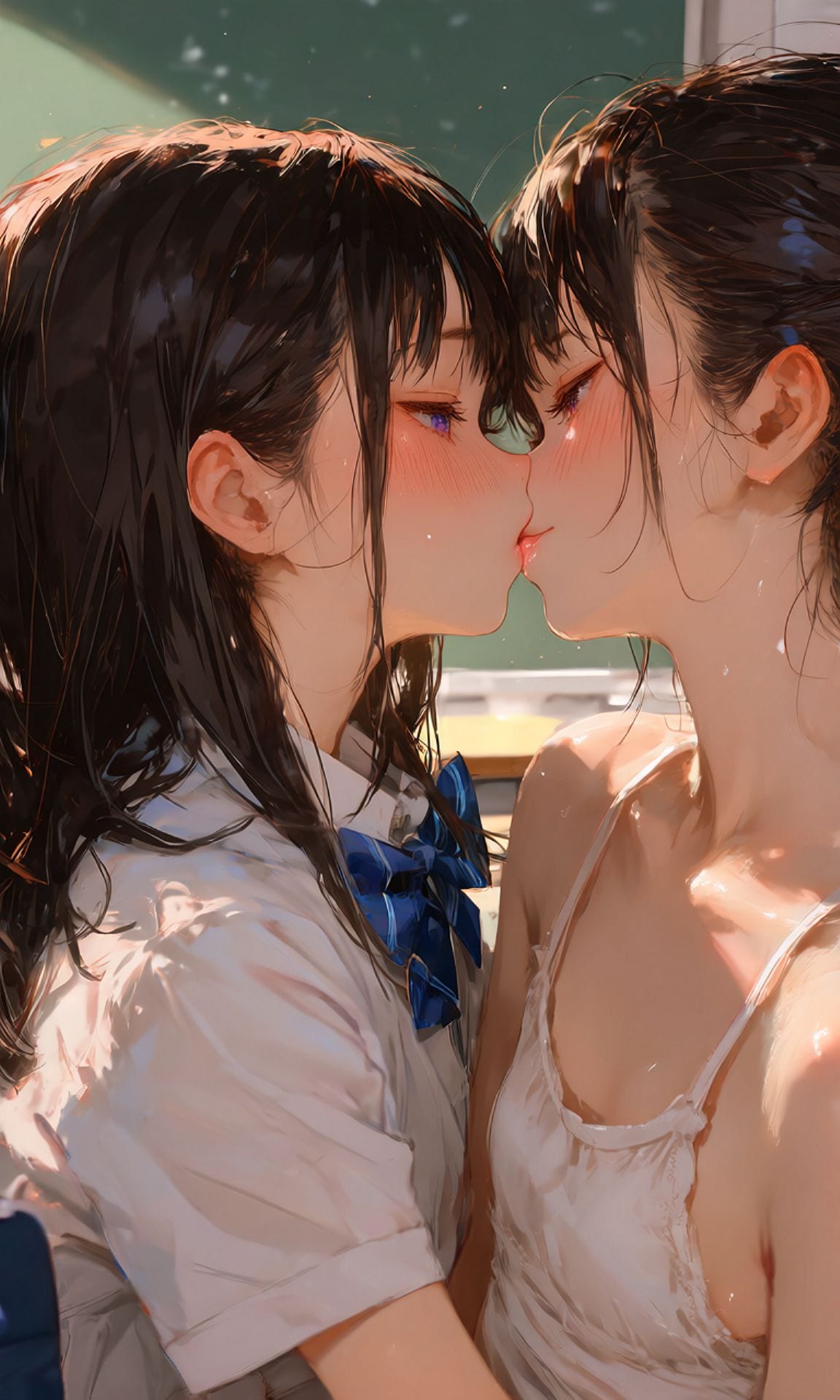百合中学生、百合キス