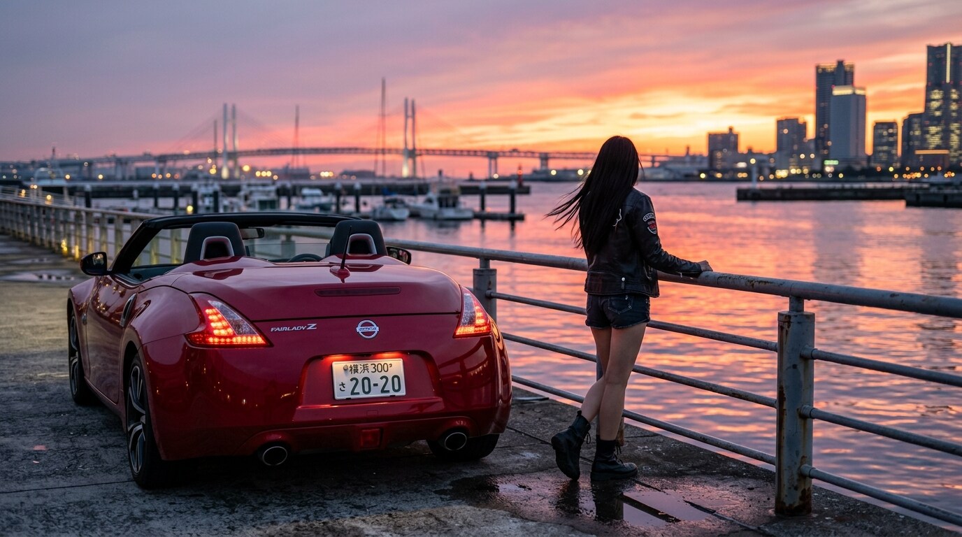 夕暮れ時の港