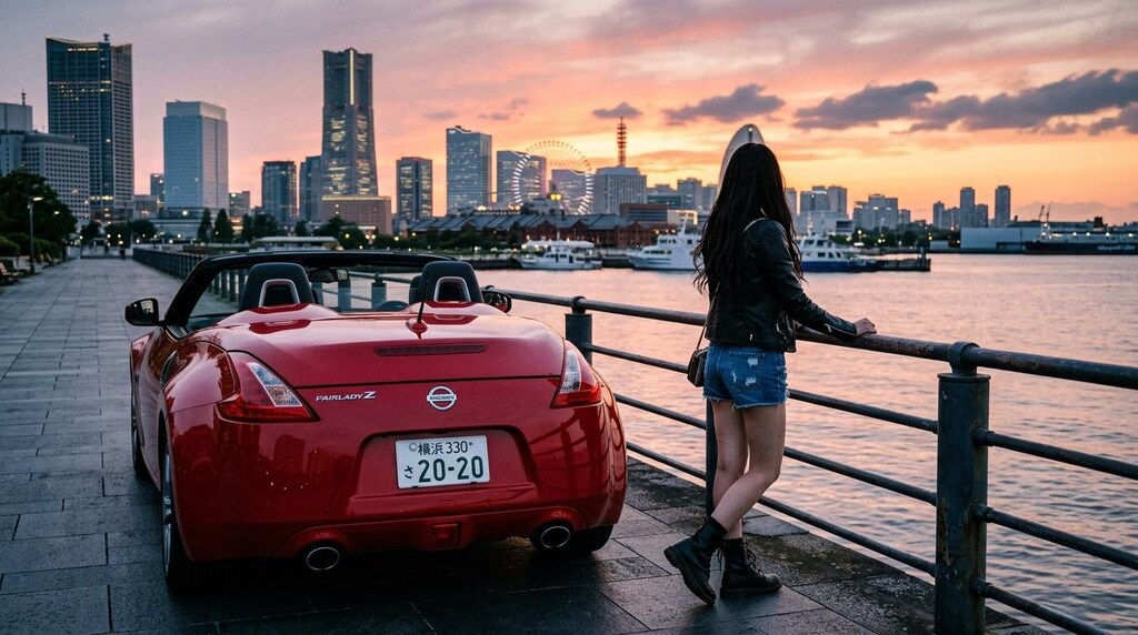 夕暮れ時の港