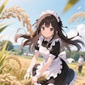 稲刈りメイドさん 2枚目