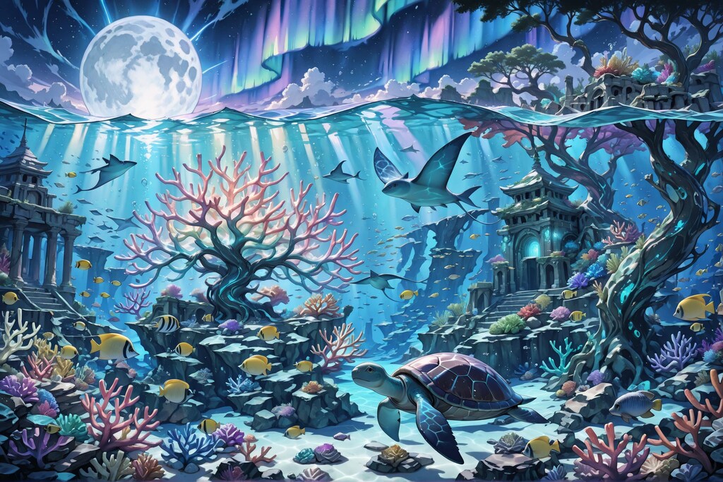 アケリニカ大陸の夜の海