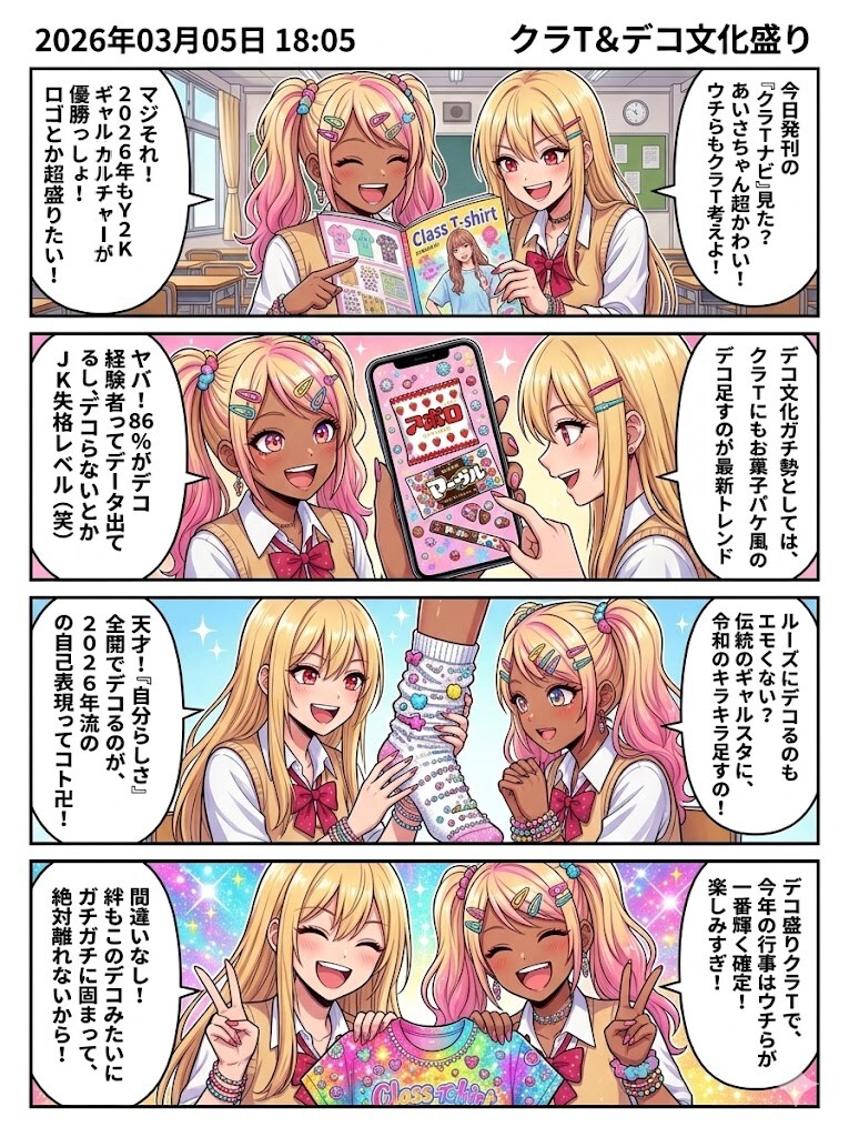 クラT＆デコ文化でウチら史上最高に映える卍 | の人気AIイラスト・グラビア