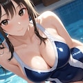 プールサイドのスクール水着 5枚目