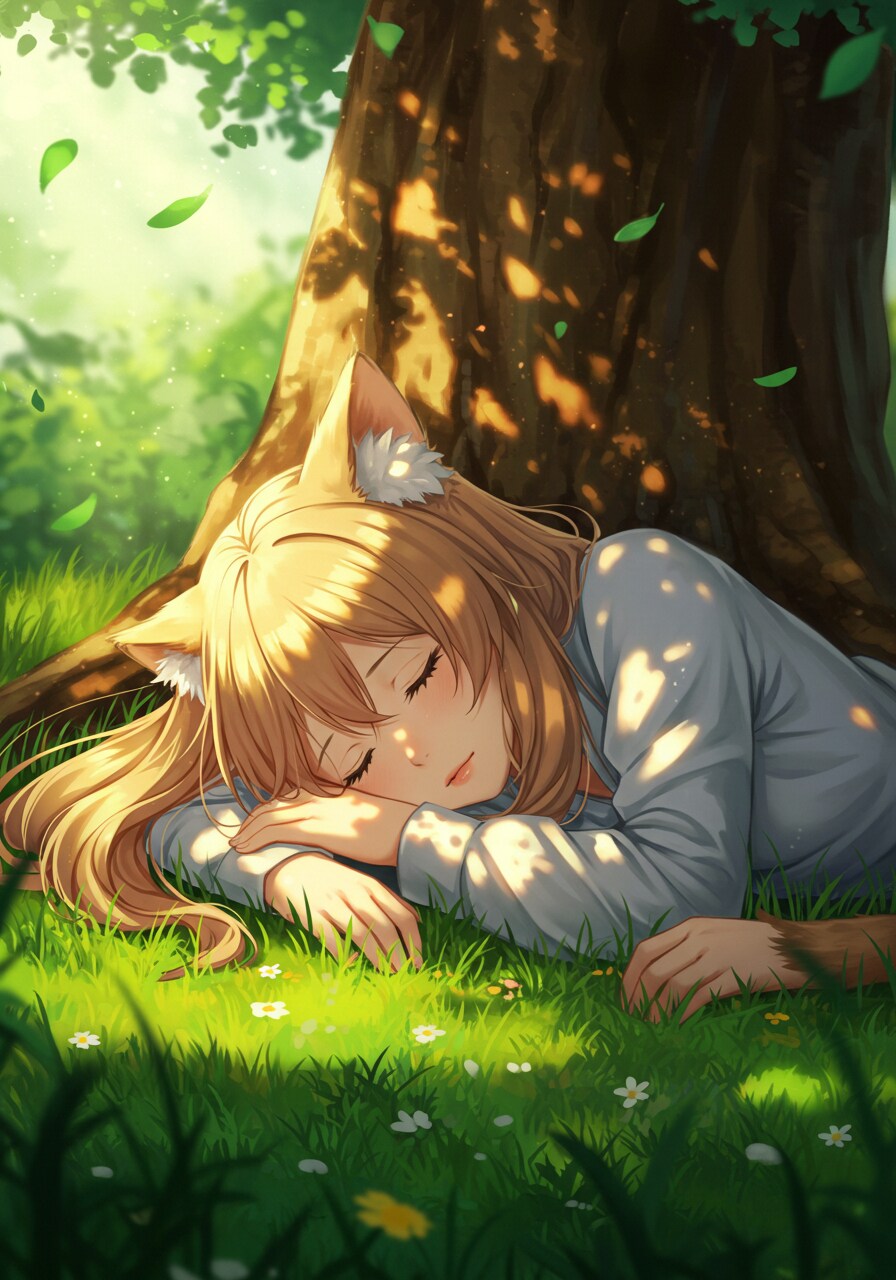 猫耳娘お昼寝中