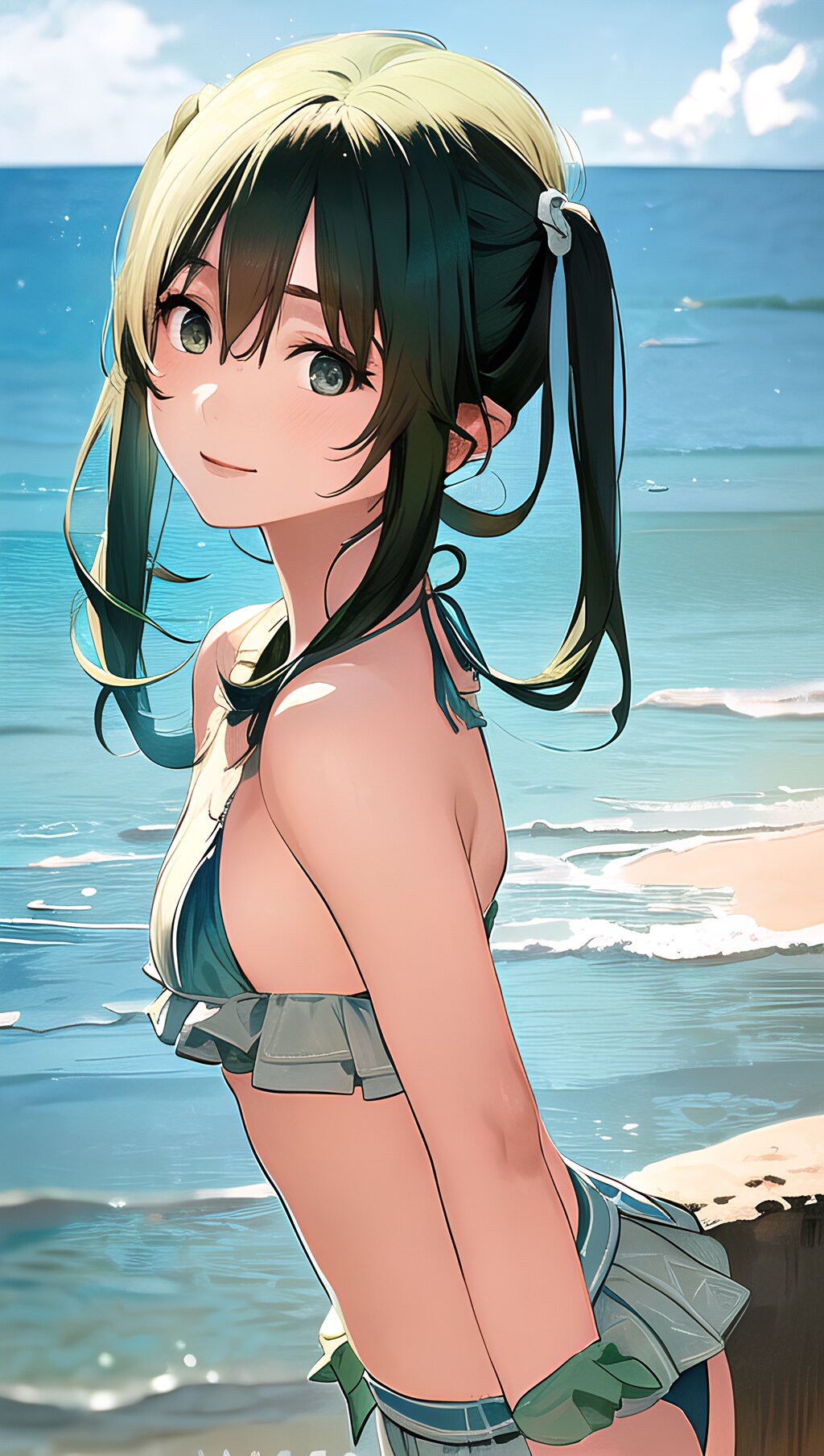 緑の髪の女の子