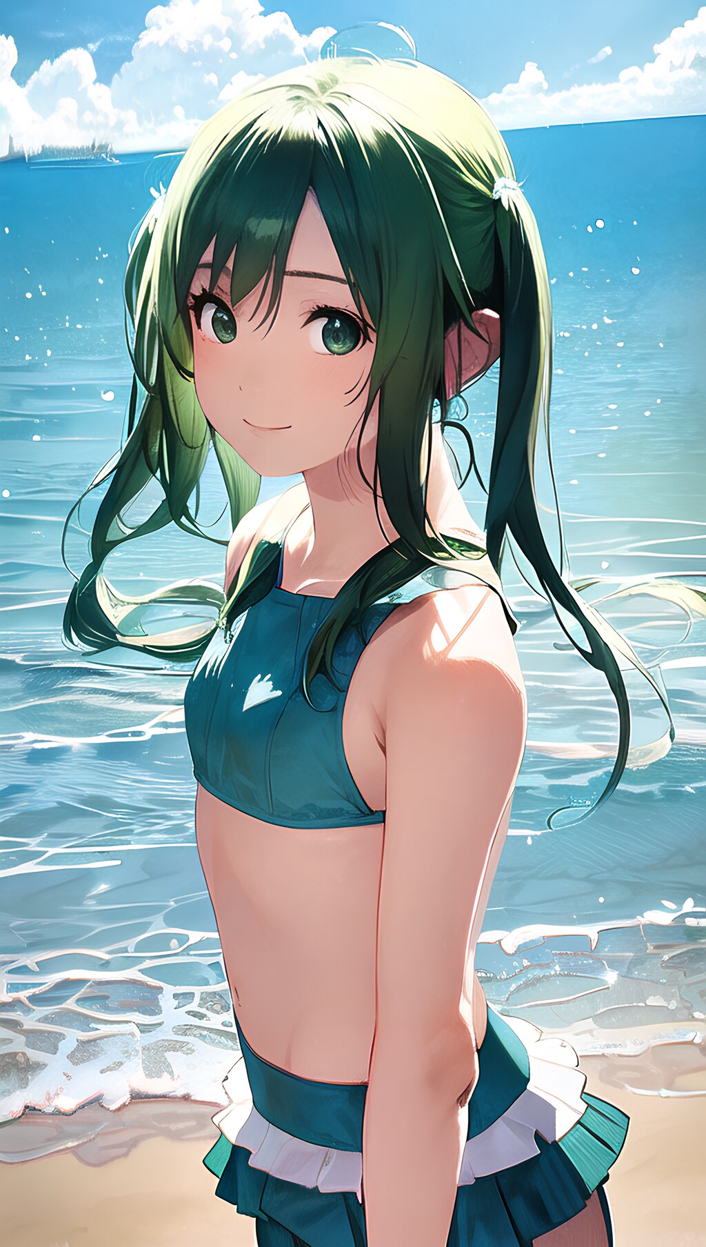 緑の髪の女の子