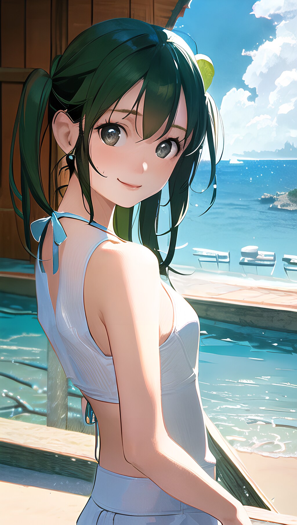 緑の髪の女の子