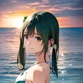 緑の髪の女の子 3枚目