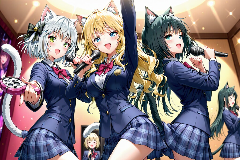 昨日夜遅くまで助けていただいた三人のかわいいかわいい婚約者です…やったぜ合格ぅ！お礼にカラオケ行くよ！