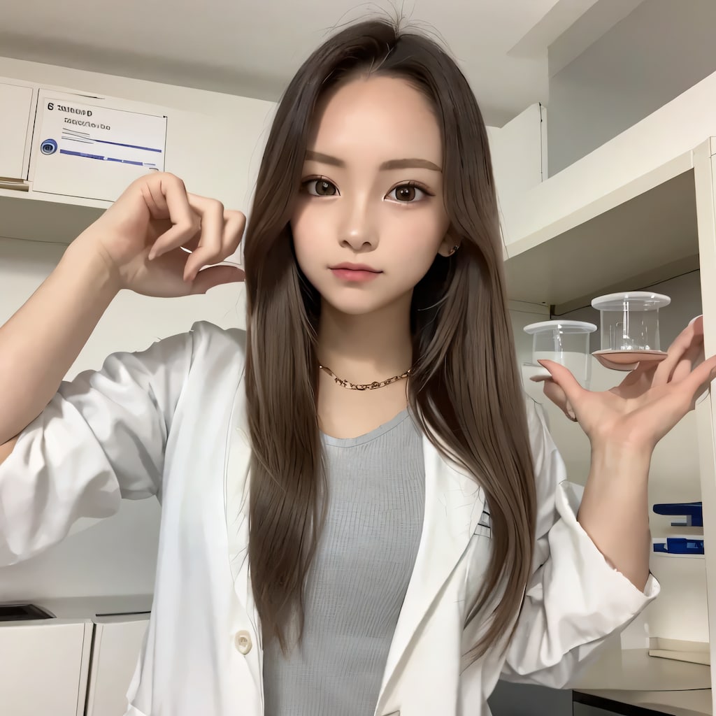 黒髪ロングで白衣の美女１４９