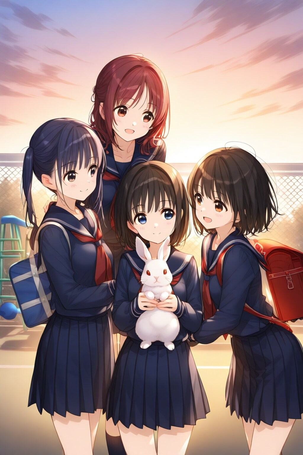 夕焼けとセーラー服と小さな命