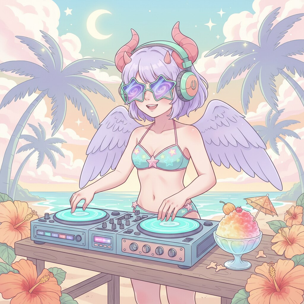 gemini2.5flashで南国リゾートDJ悪魔っ子260728
