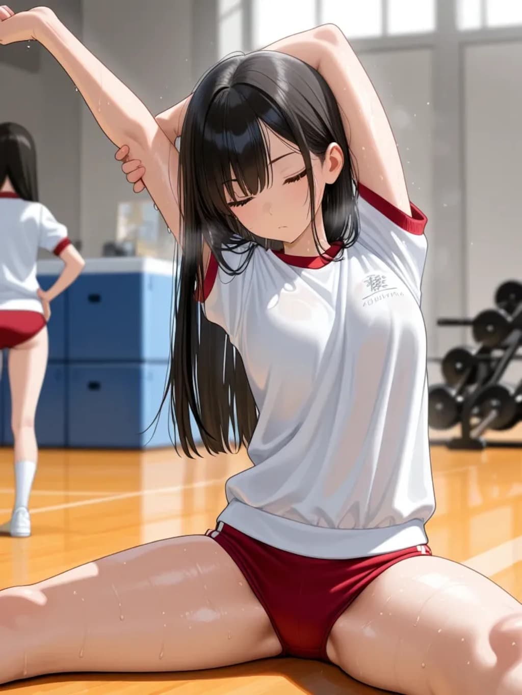 「体育の前に準備運動」