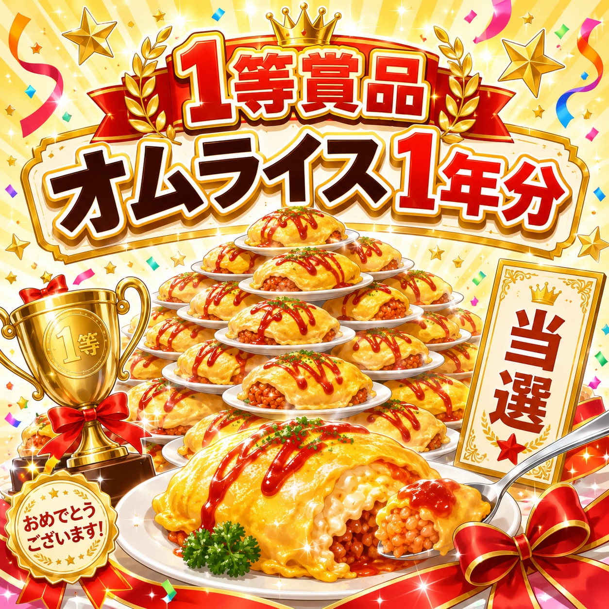 １等賞品、オムライス１年分