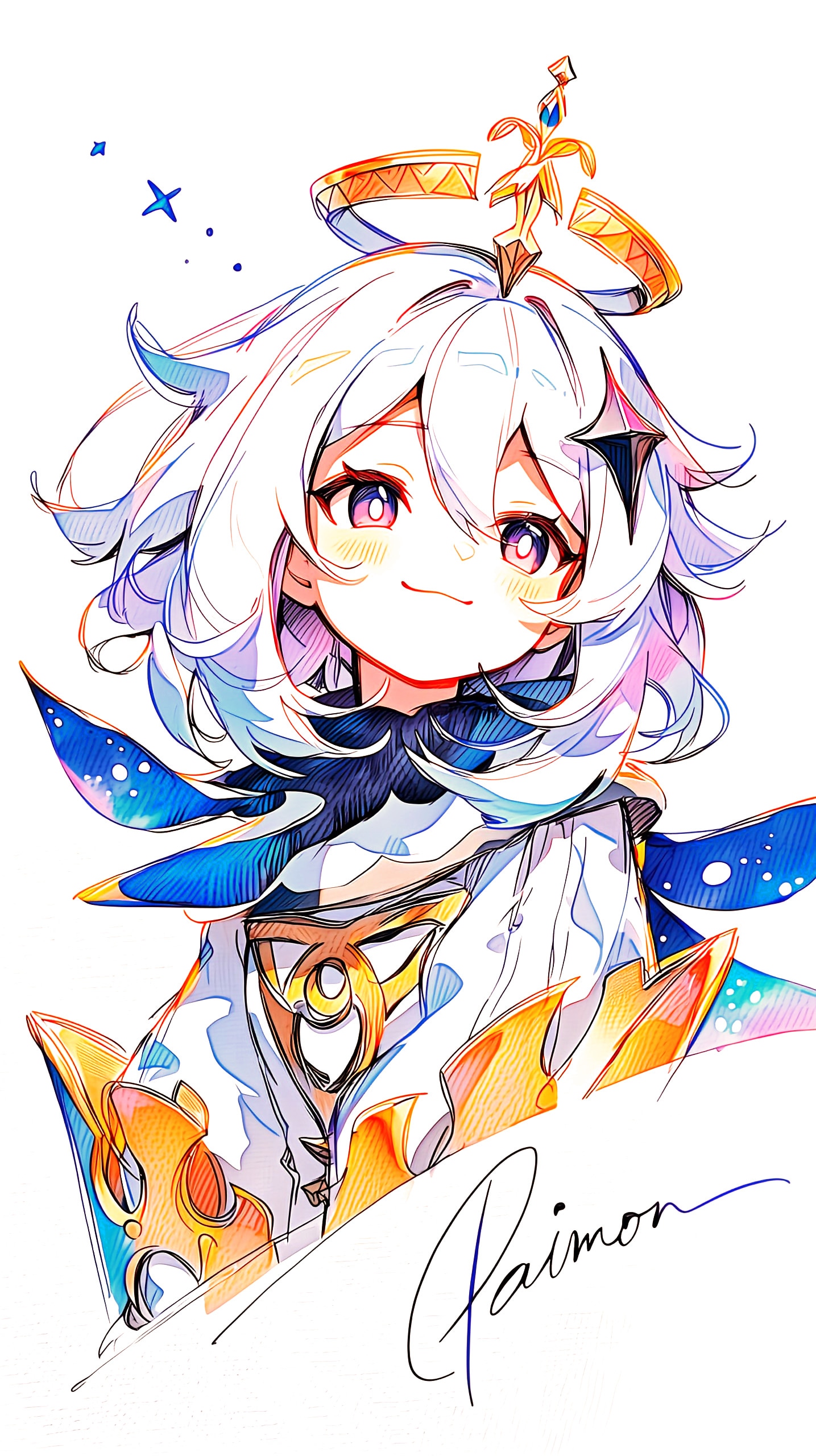 パイモン　スマホ壁紙用『8K』 | の人気AIイラスト・グラビア