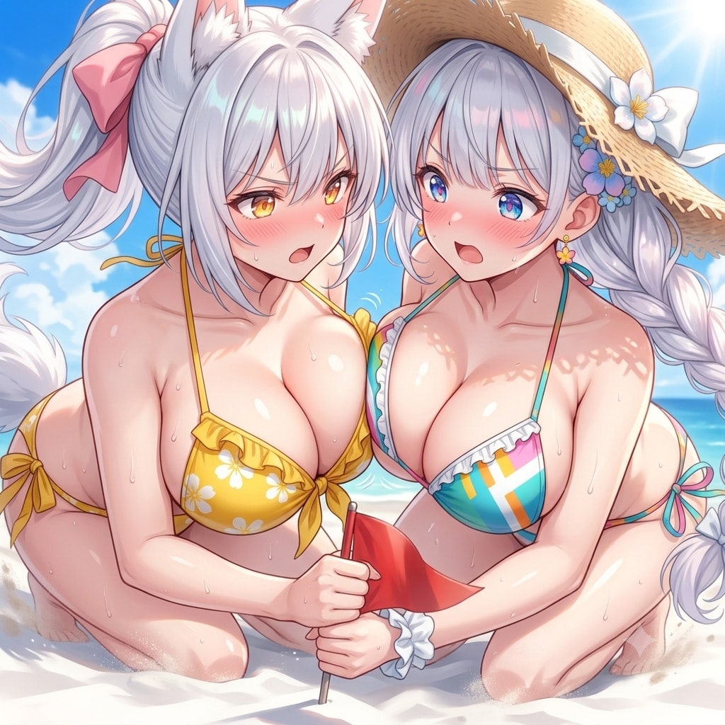 揺れるビーチフラッグ