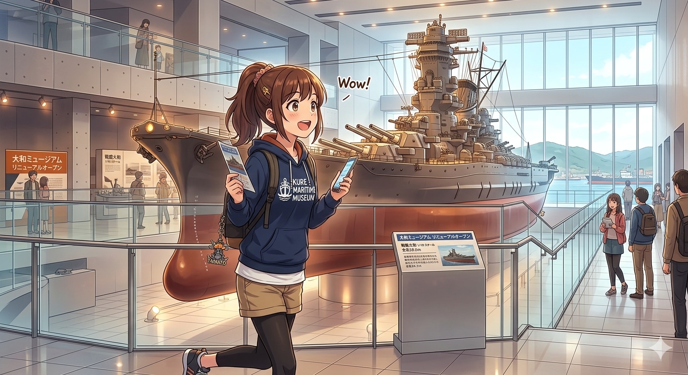 大和ミュージアムに来た少女 | の人気AIイラスト・グラビア