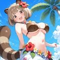 ハワイアンたぬき娘ちゃん 2枚目