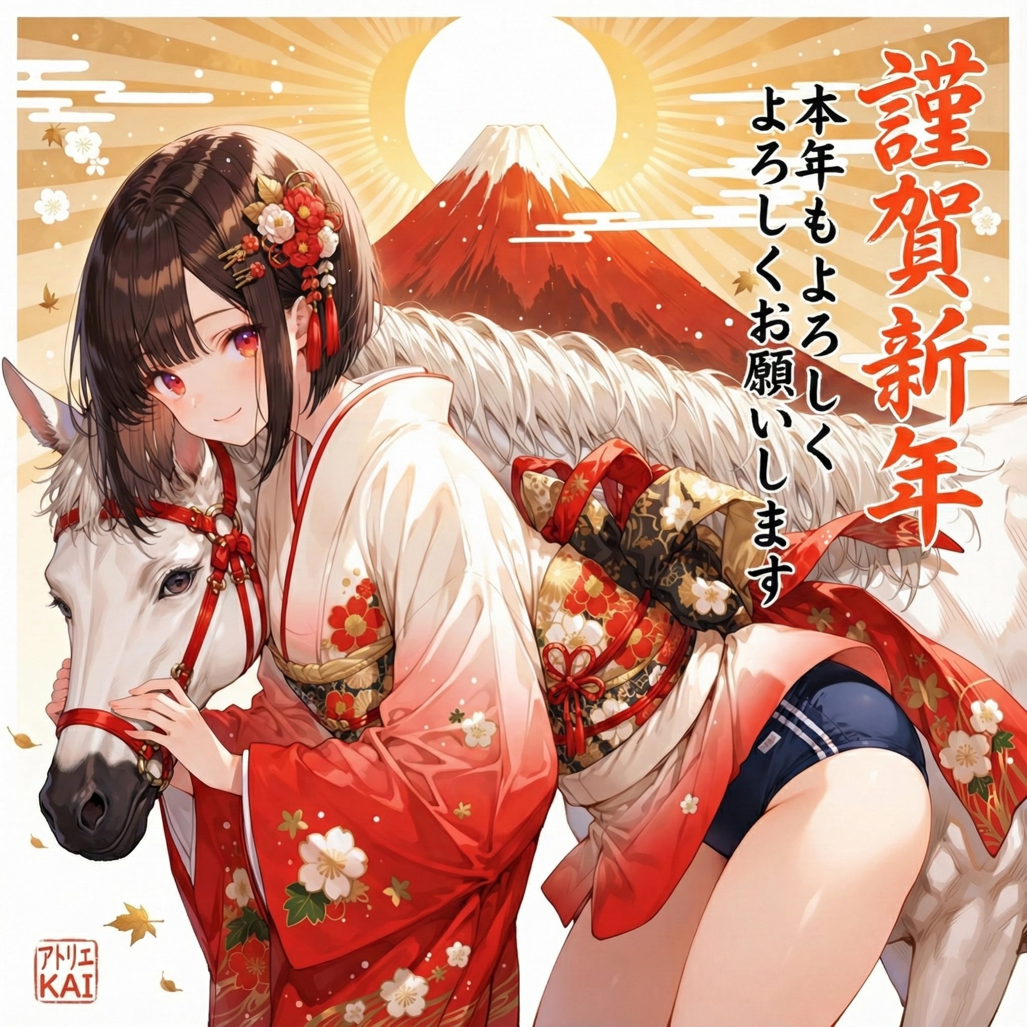 2026年 あけましておめでとうございます ~ 黒髪ボブのブルマ娘８4 ~