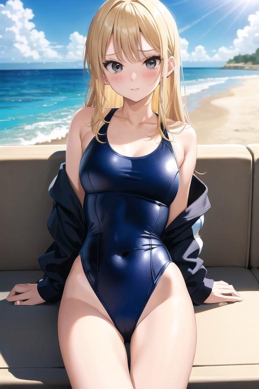 臨海学校でスク水姿を見られて恥ずかしがるギャルさん