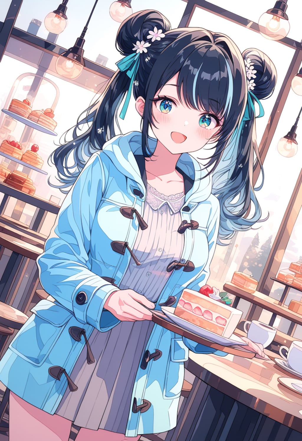 うちの子たちのクリアパステル冬コーデ