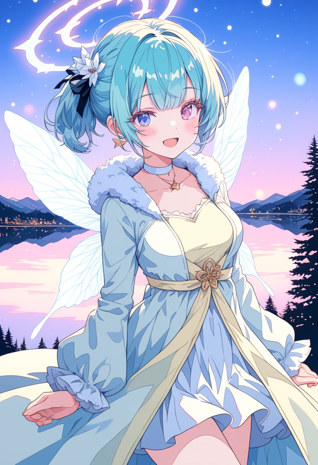 うちの子たちのクリアパステル冬コーデ