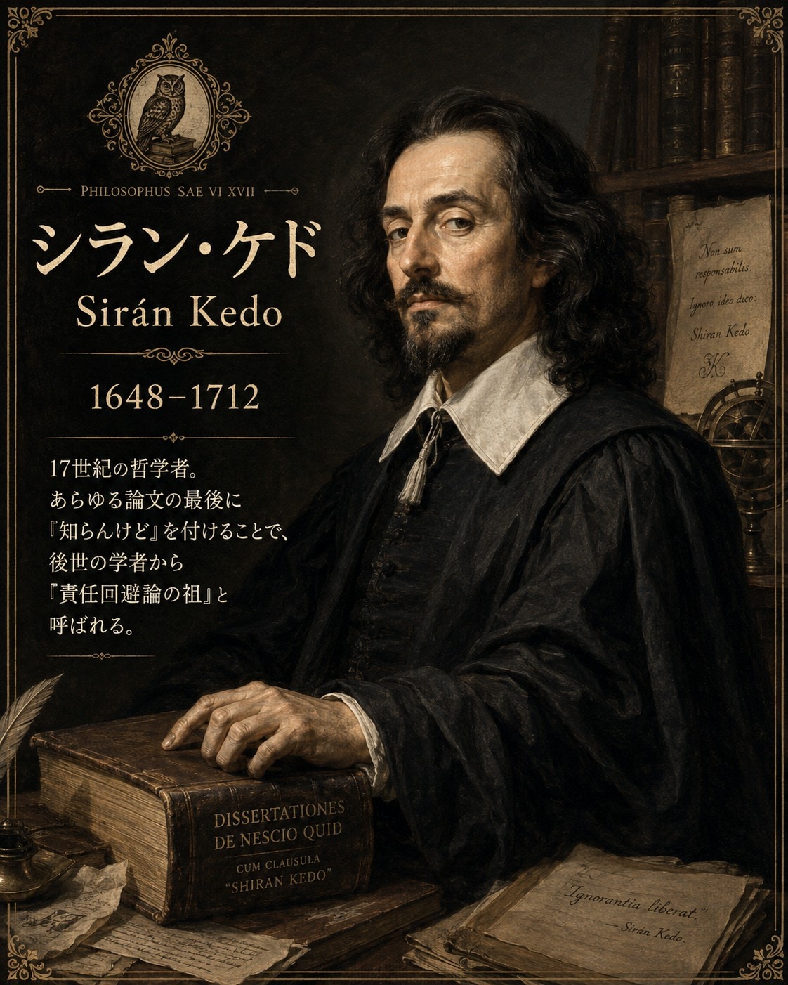 シラン・ケド ― 責任回避論の祖 ― | の人気AIイラスト・グラビア