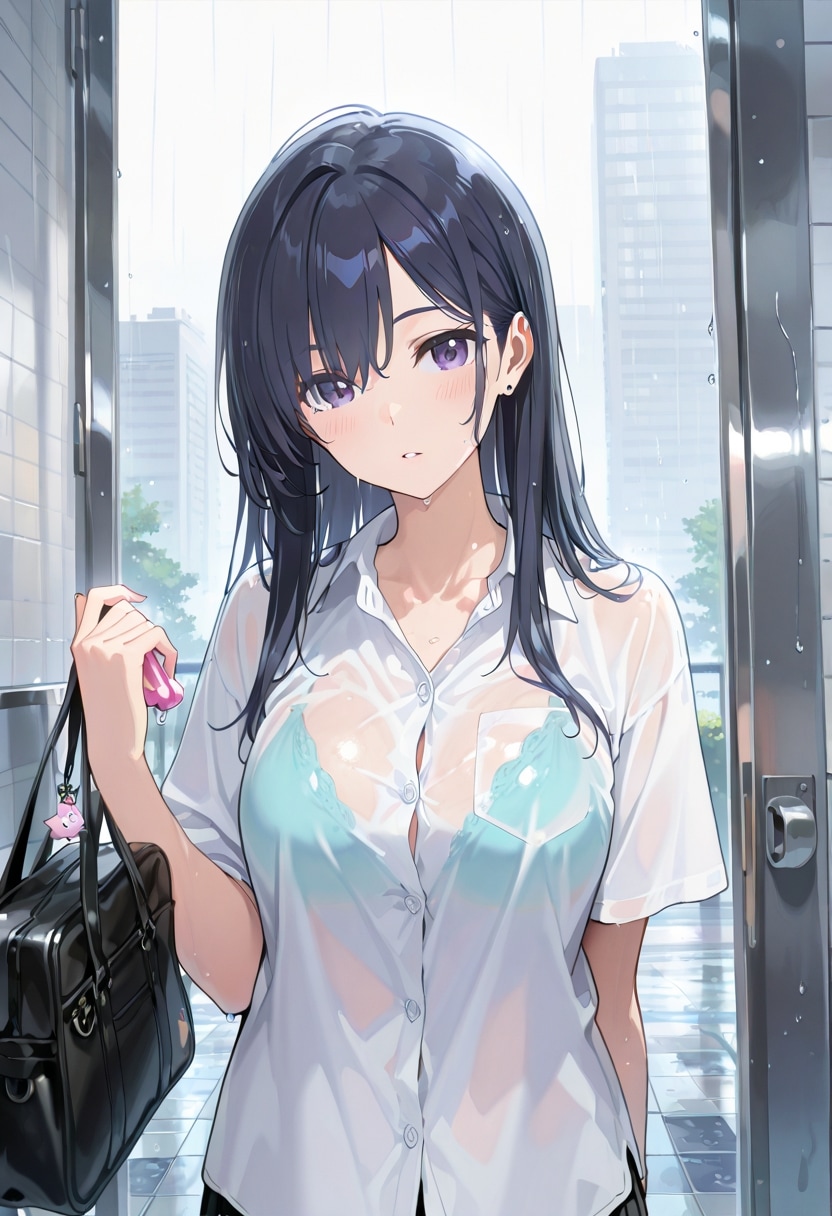 雨に濡れた彼女