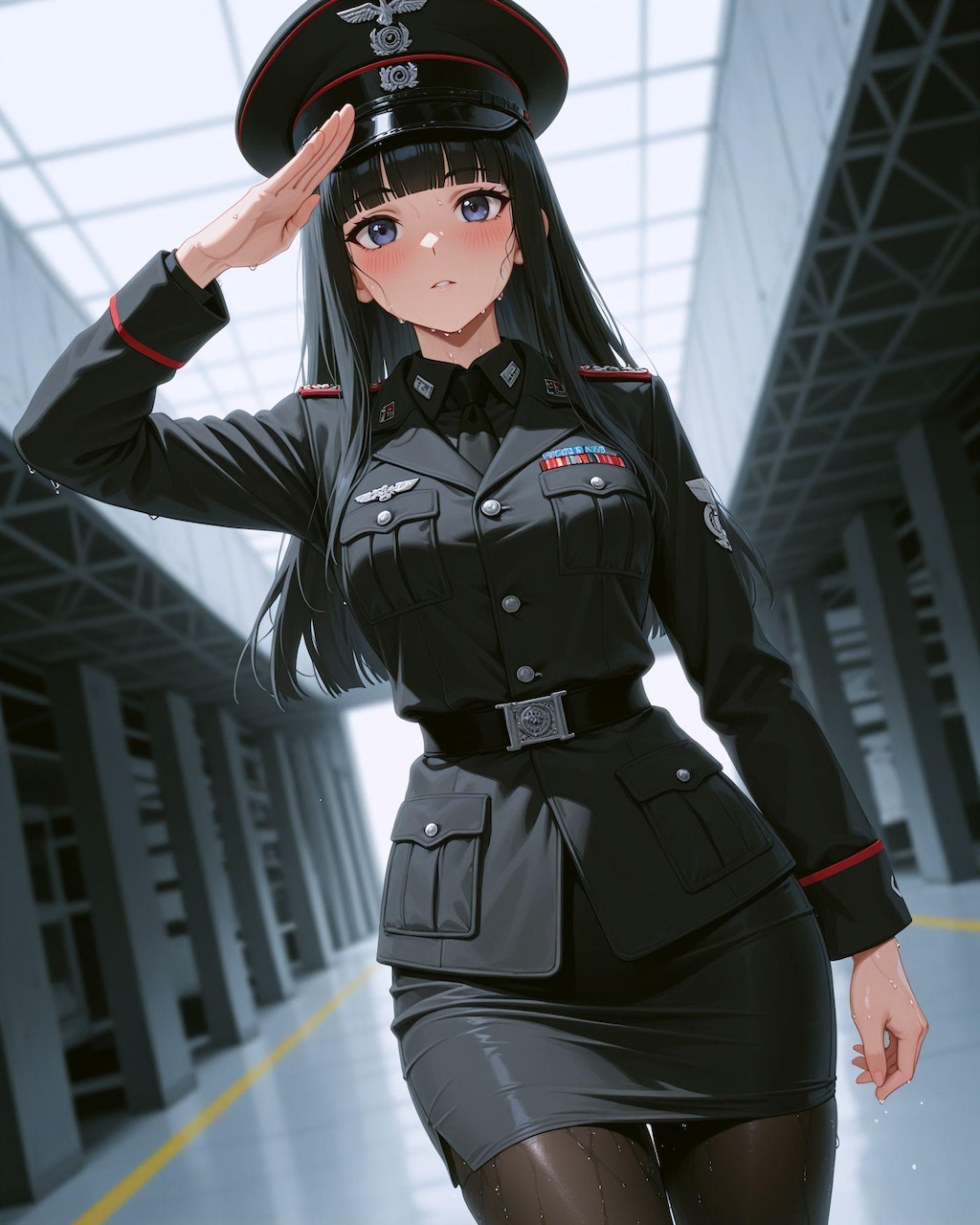 軍服ちゃんは汗っかき