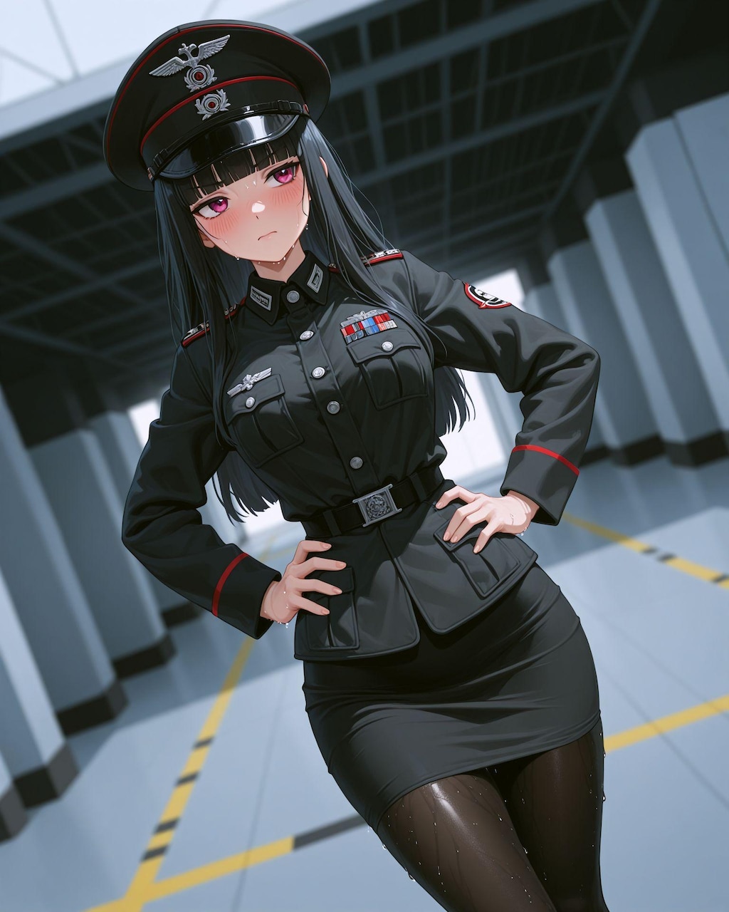 軍服ちゃんは汗っかき