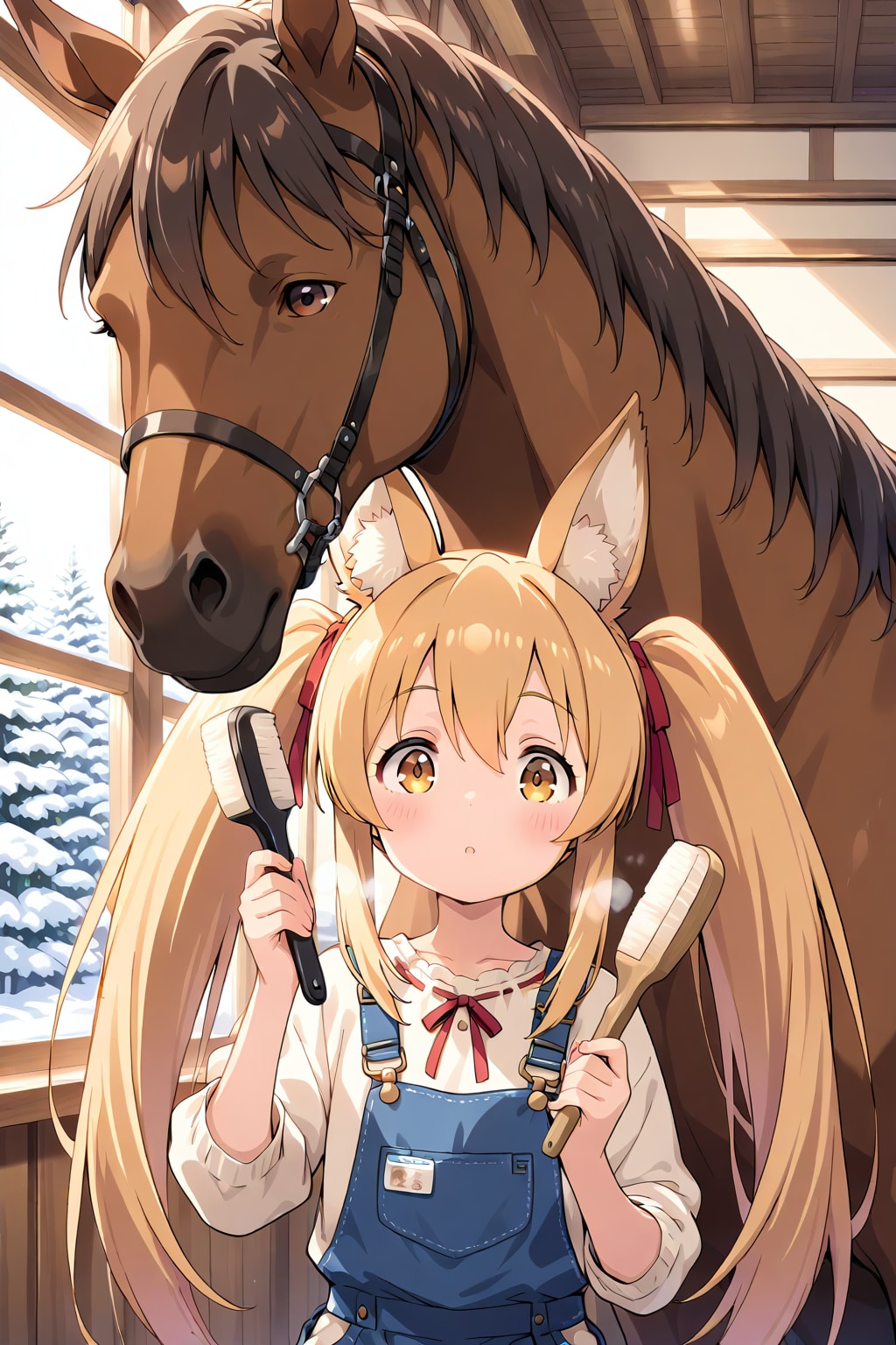 馬さんのブラッシング