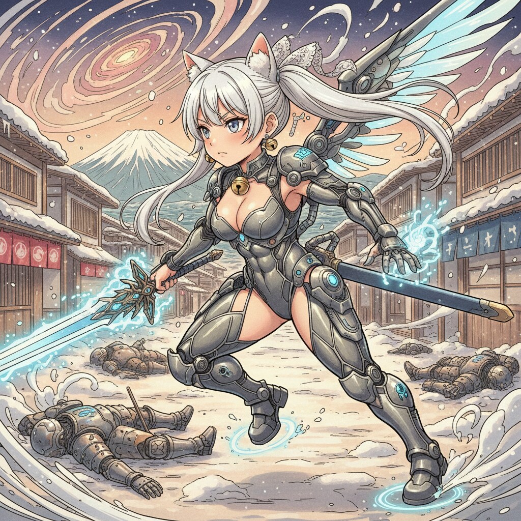 白ツイにゃん。戦う