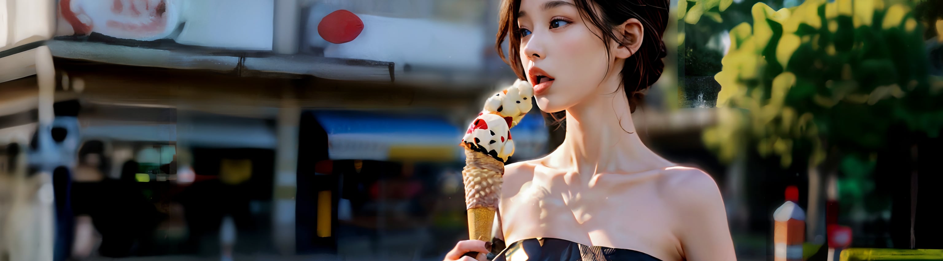 アイスクリームぺろぺろ ストリートスナップから おはよう～