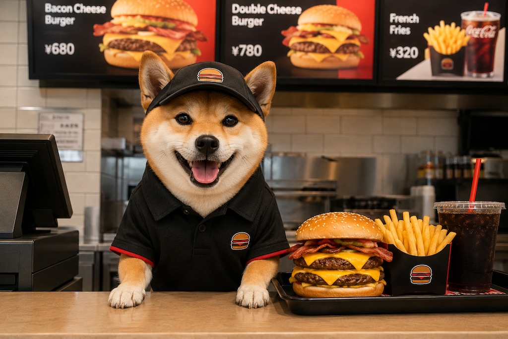 バーガー店員犬