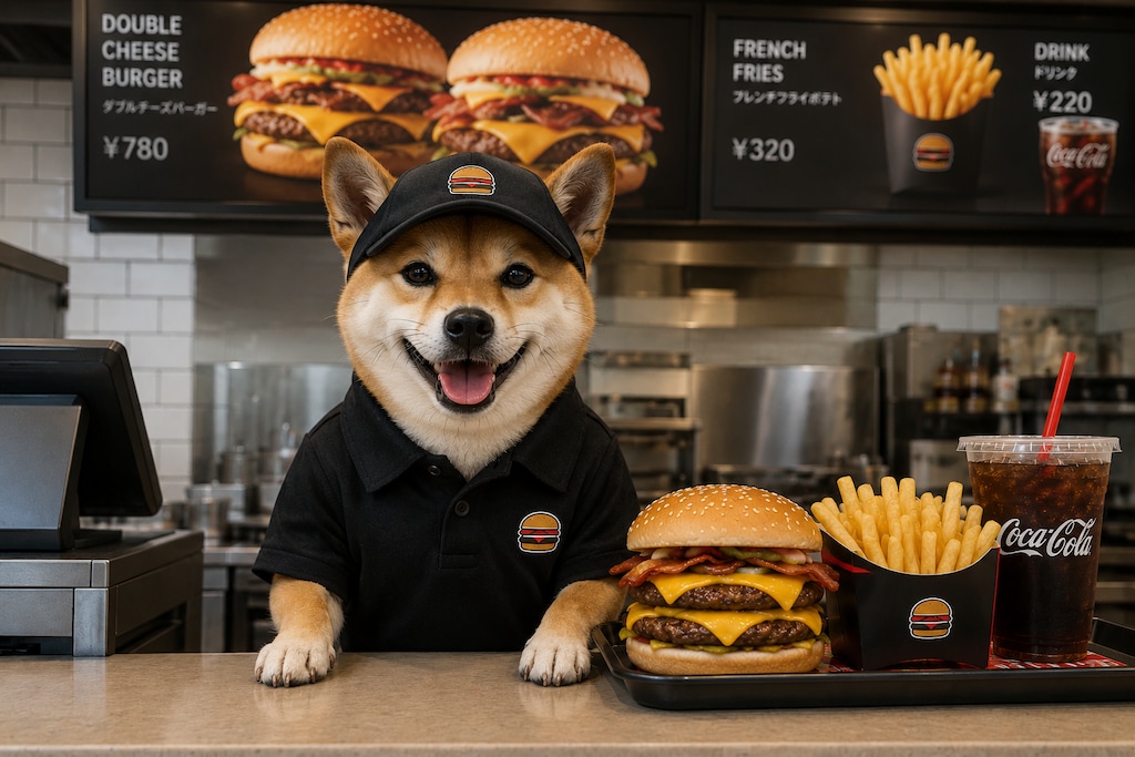 バーガー店員犬