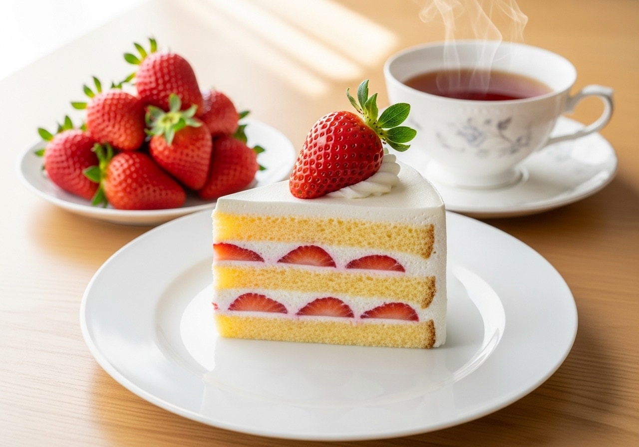 苺のショートケーキと苺のセット | の人気AIイラスト・グラビア