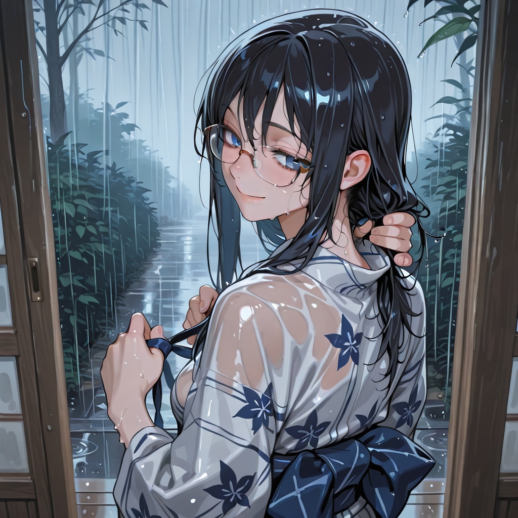お祭りの間に雨で雨宿り(ちょっと失敗)