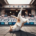 魚市場で働く猫 9枚目