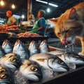 魚市場で働く猫 3枚目
