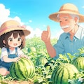 旬のスイカを収穫！１ 2枚目