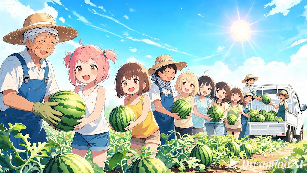 旬のスイカを収穫！１