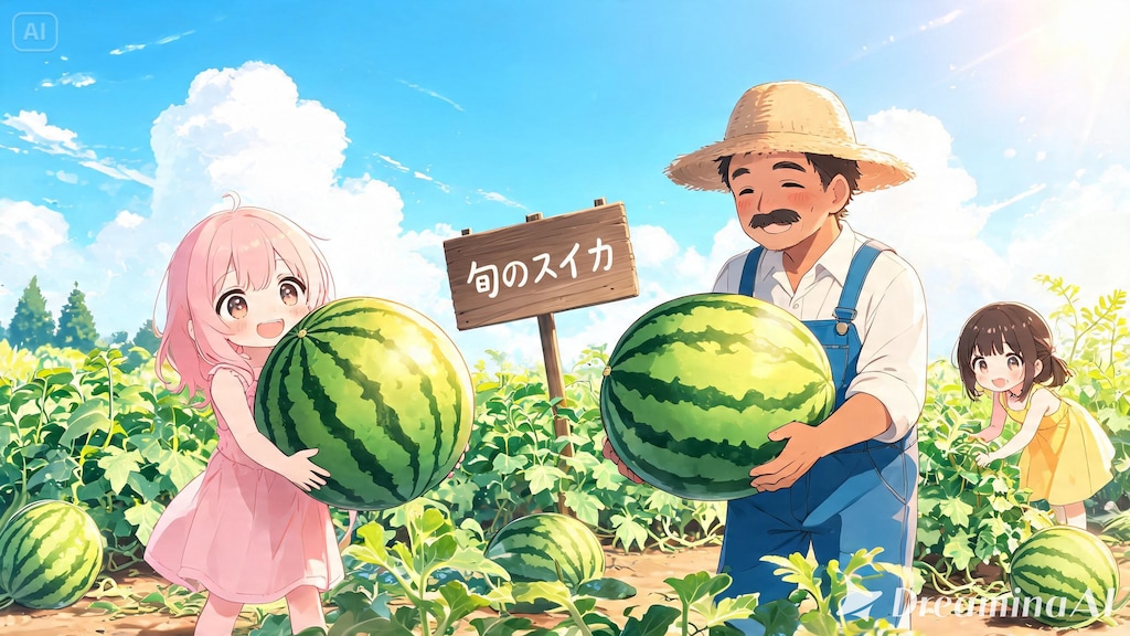 旬のスイカを収穫！１