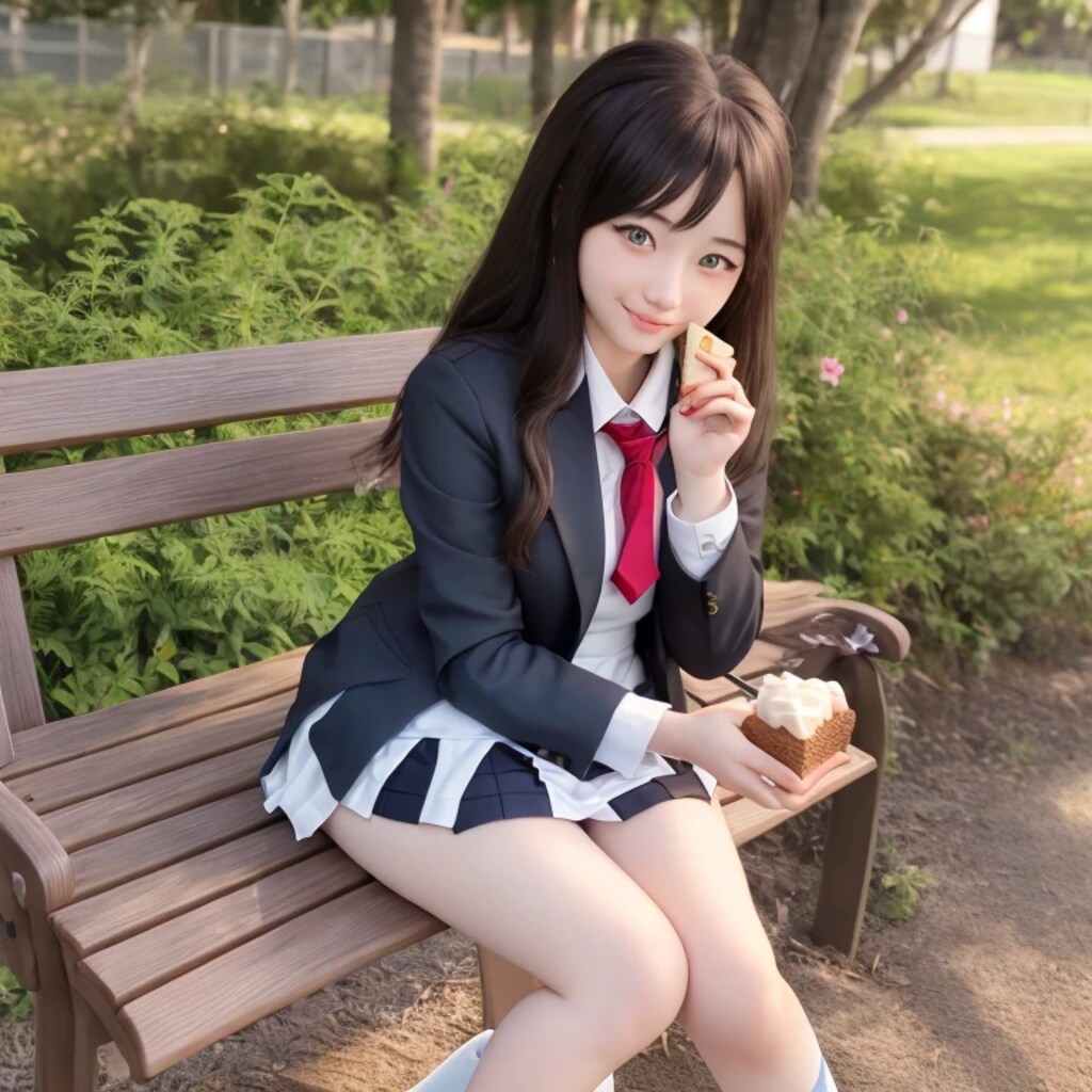 黒髪ロングでブレザーの美女８２