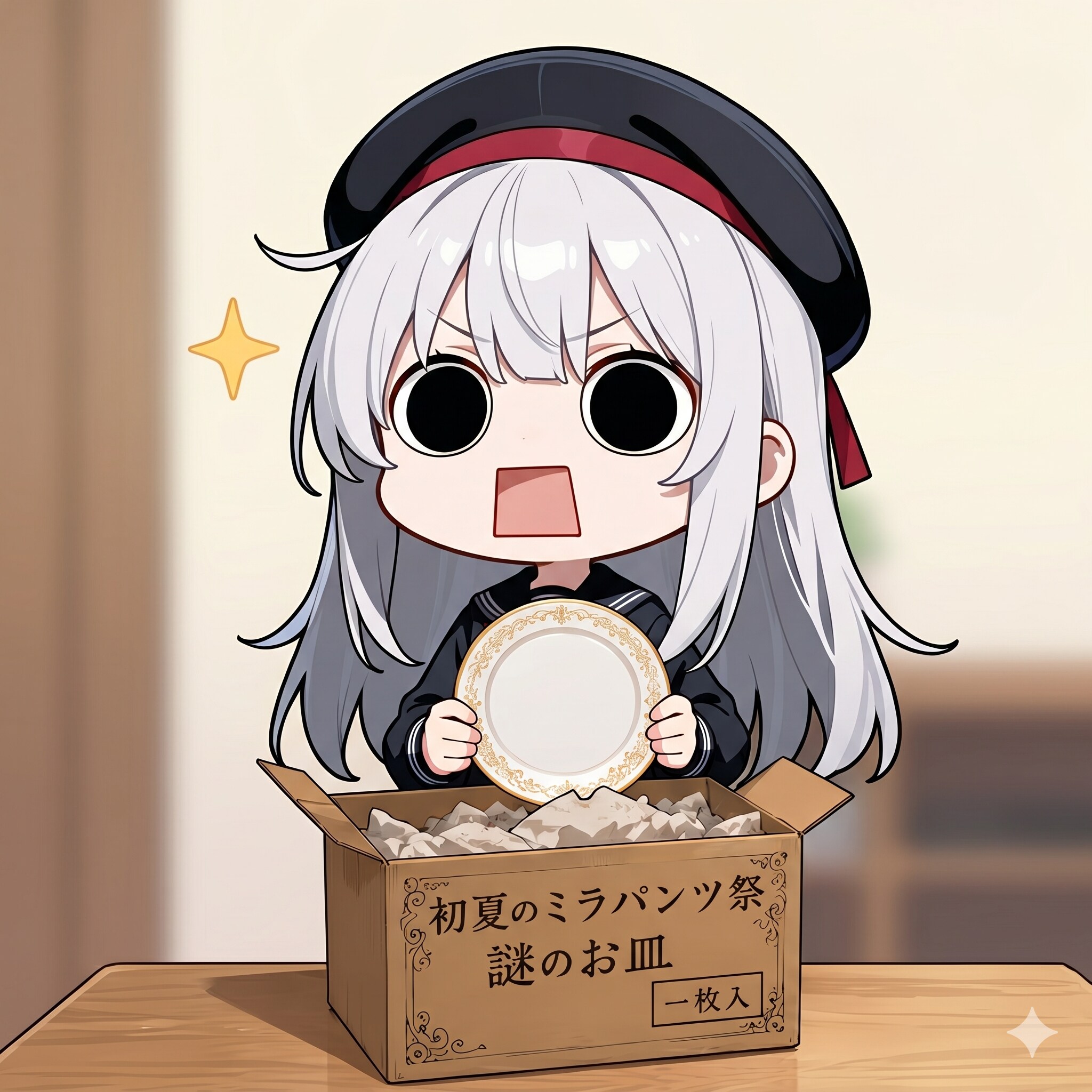 ミラさんからお皿を頂いて大喜びなえらいこっちゃ嬢
