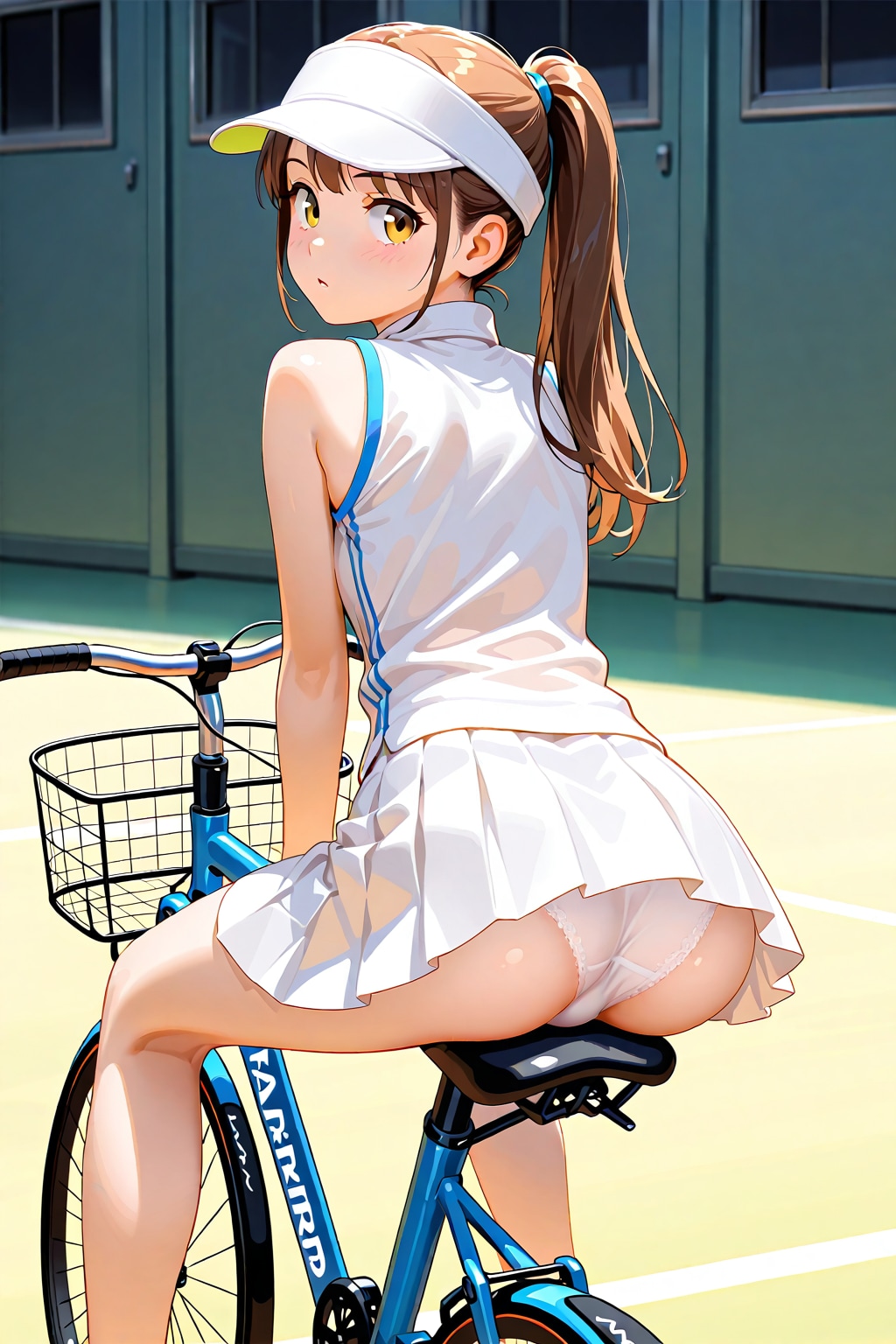 テニスウェアで自転車_LILY