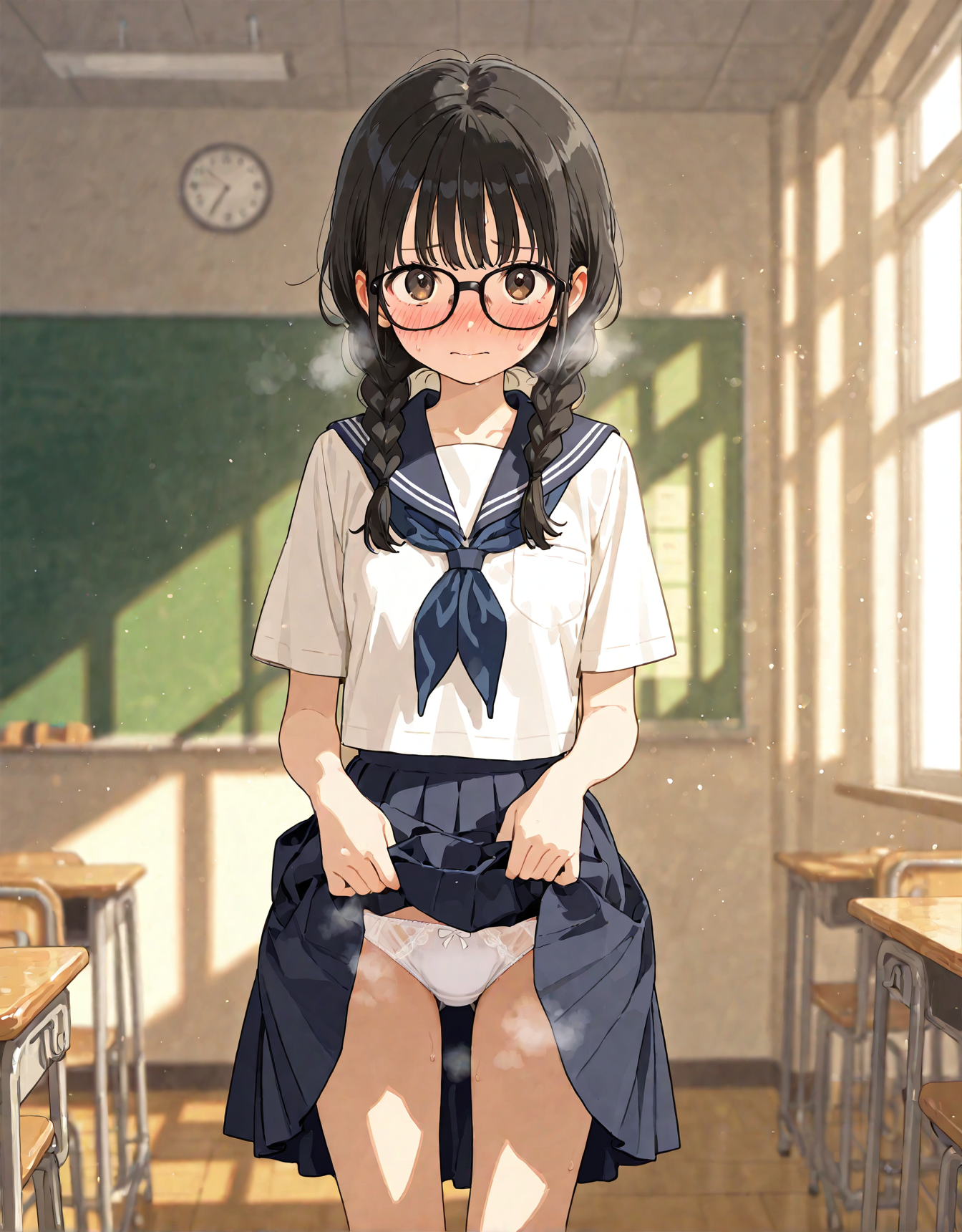 委員長とお散歩の支度をしました