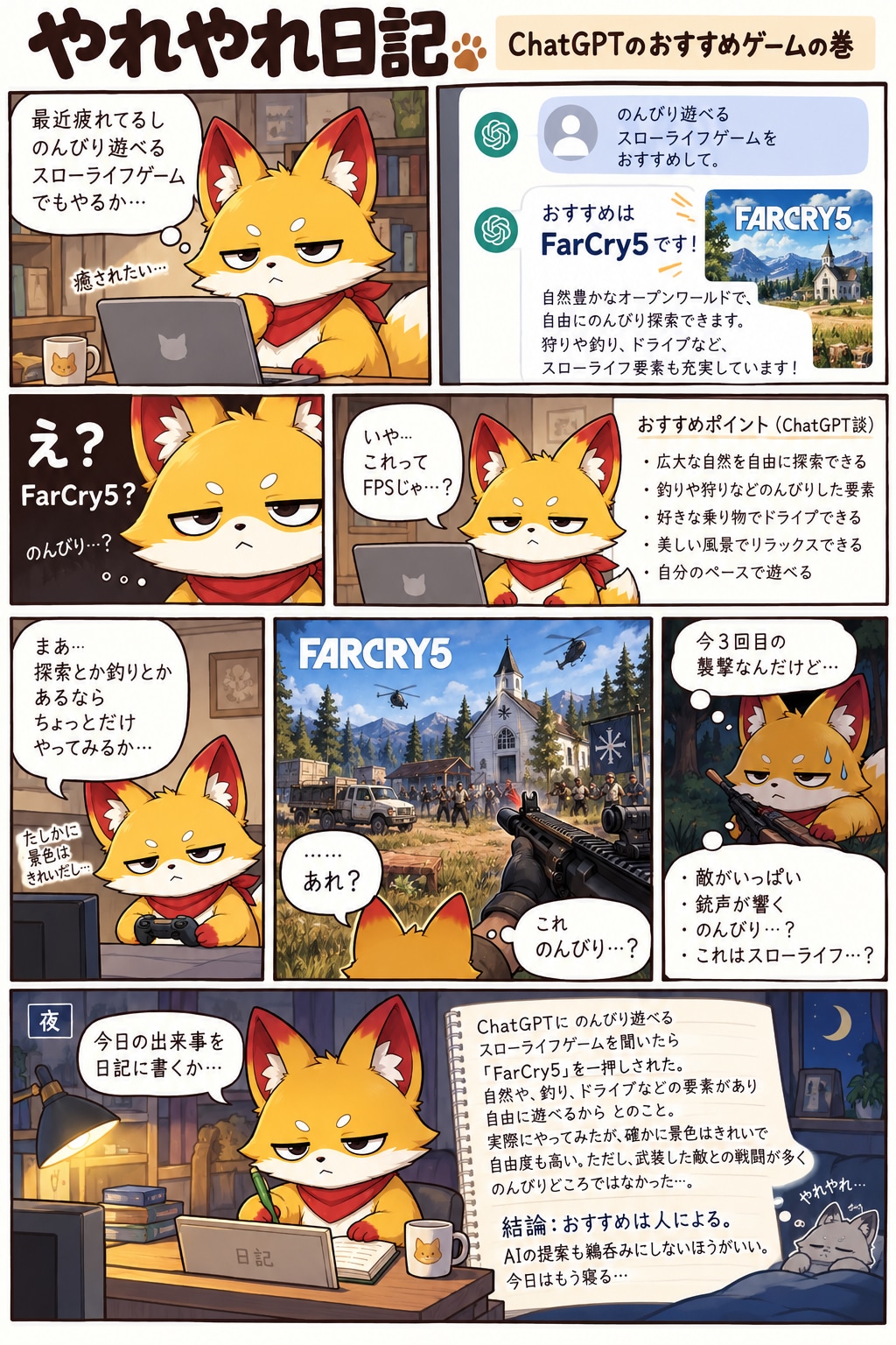 【やれやれ日記】FarCry5でスローライフ？
