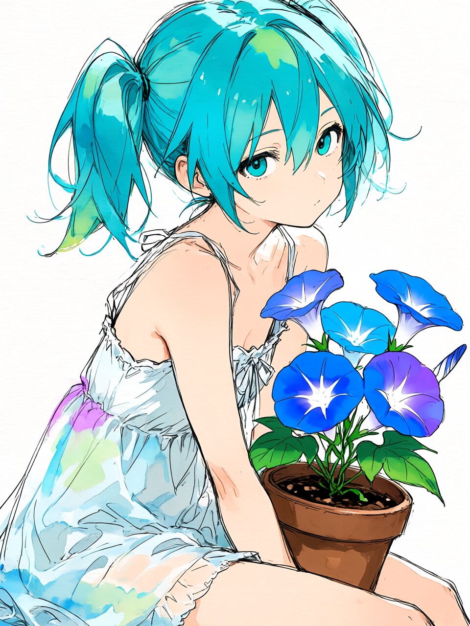 ミクさんとアサガオ